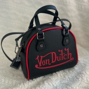 Von Dutch NWT Black and Red Bowler Handbag Y2K VIRAL